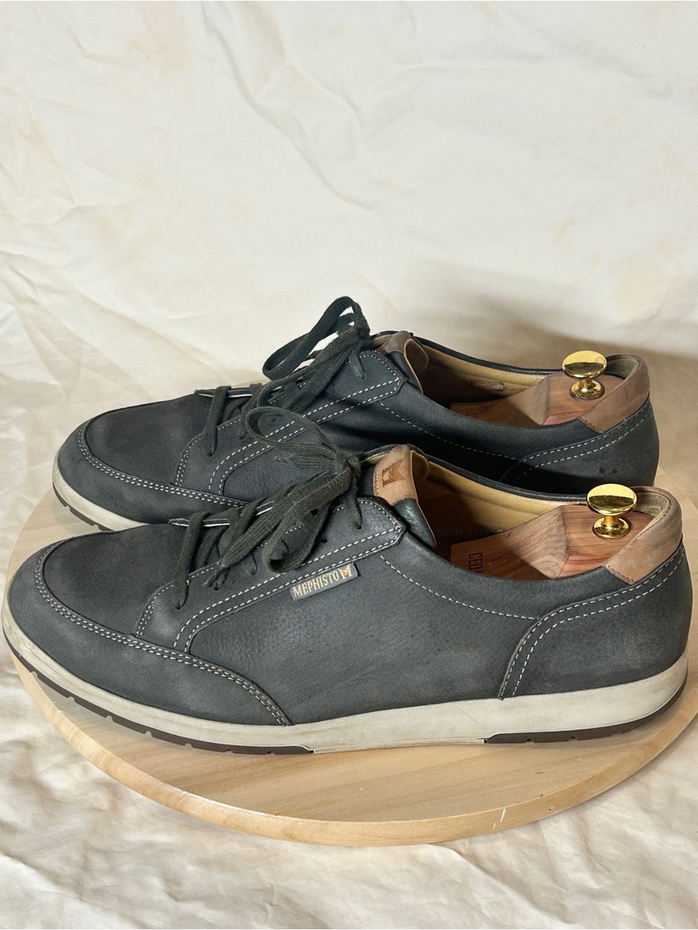 Mephisto Men’s Ludo Grey Leather Casual Sneakers US 13